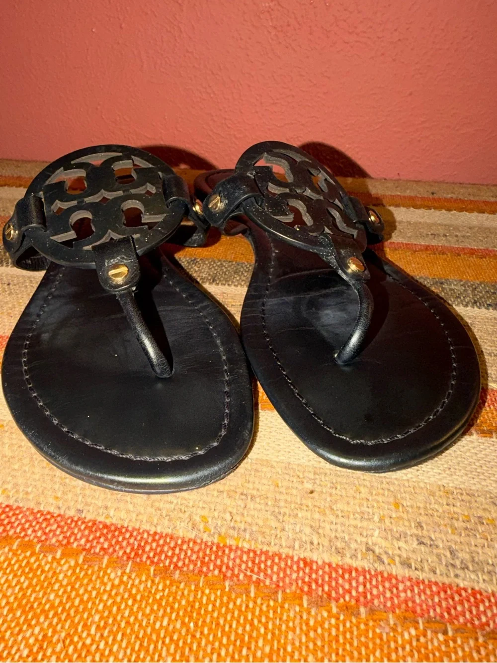 Tory Burch Black Miller Sandals Size 10